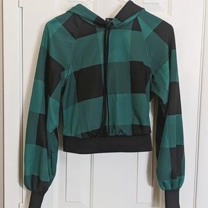 Plaid crop hoodie